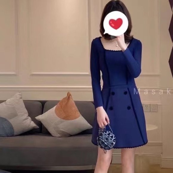 Sandro's new knitted small square collar color matching suit - Picture 7 of 9